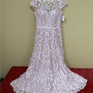 Xscape Pink Flutter Sleeve Sweetheart Gown